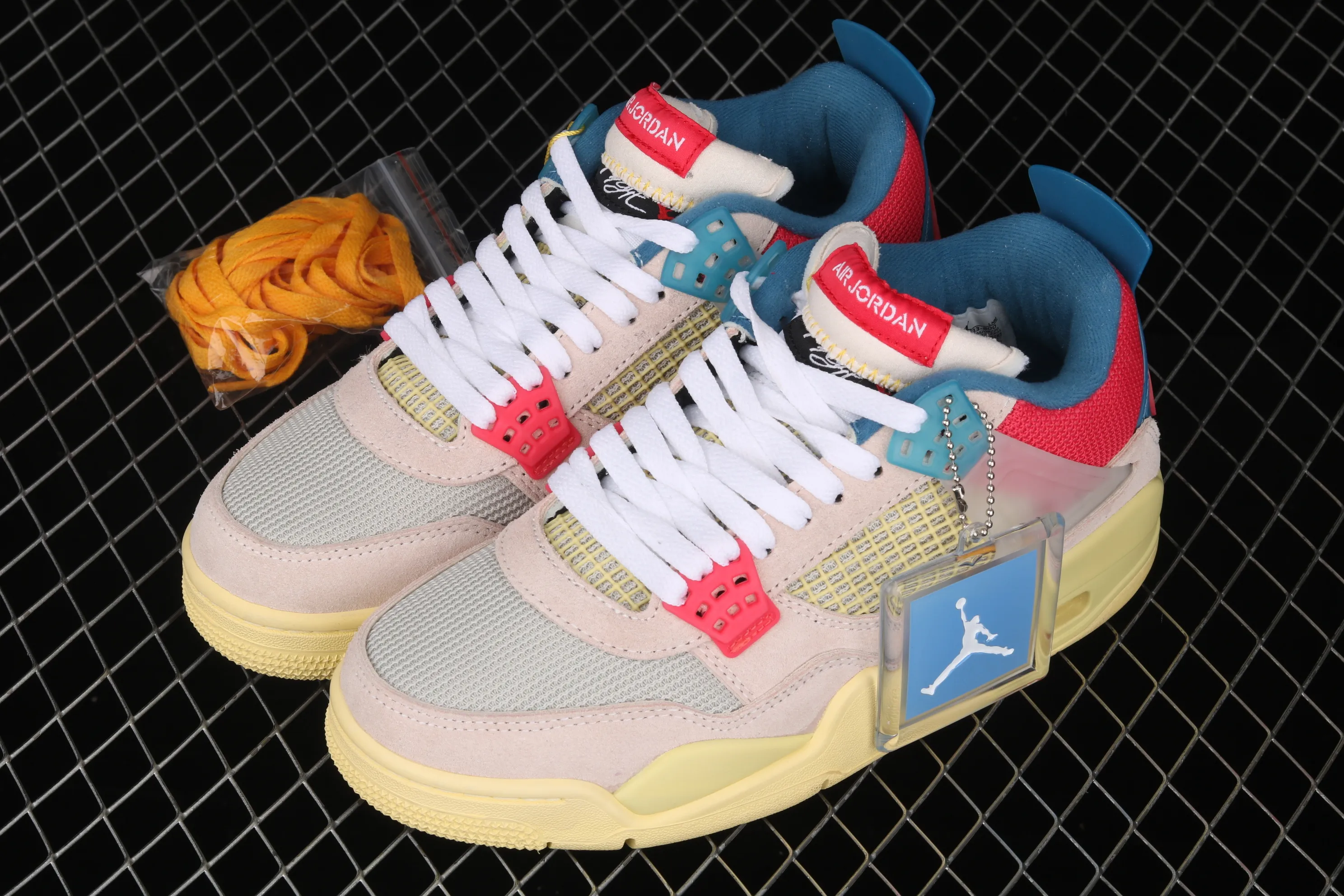 All categories Air Jordan Jordan series basketball shoes Air Jordan 4 G version Union LA x Air Jordan 4 Retro "Off Noir" AJ4 Joe 4 Union Pink Blue Knights DC9533-800